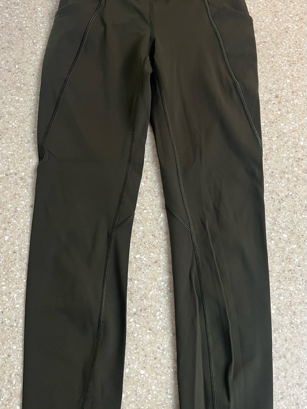lululemon athletica Green Sculpting Leggings with Contour Seams
